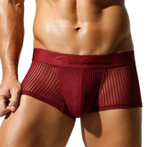 Satin Striped Mesh Boxer Briefs