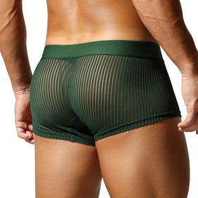Satin Striped Mesh Boxer Briefs