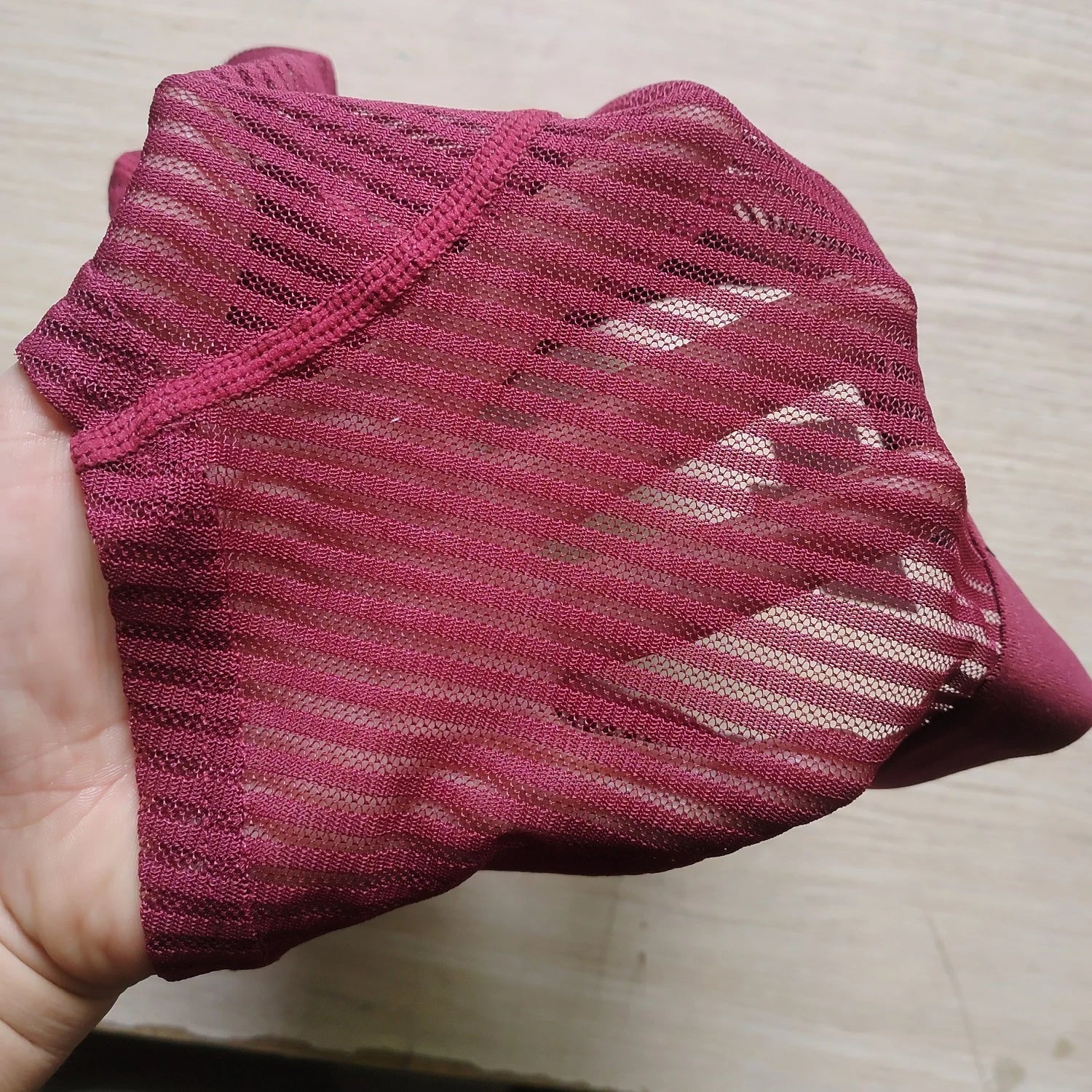 Satin Striped Mesh Boxer Briefs