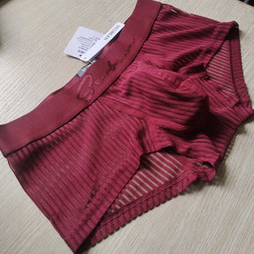 Satin Striped Mesh Boxer Briefs