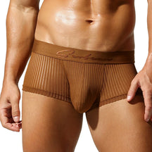 Satin Striped Mesh Boxer Briefs