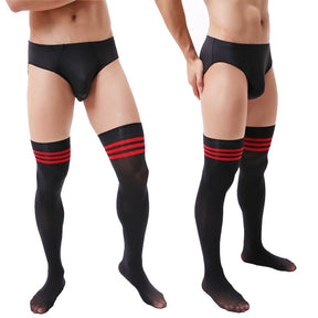 High Red Stripe Socks